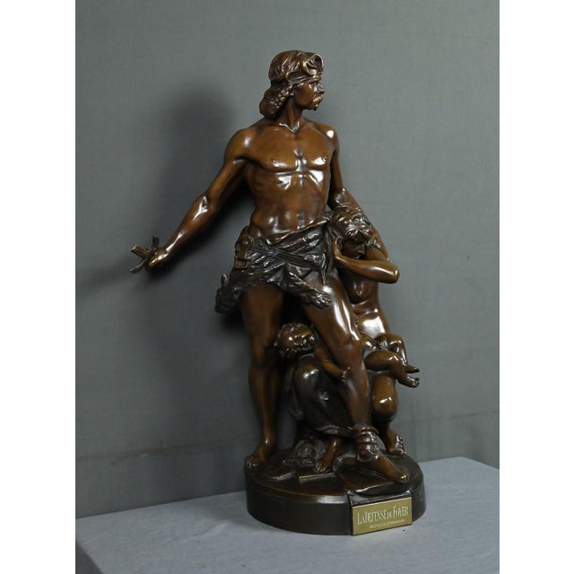 Boisseau, The Defense of the Hearth, Late 19th Century, Bronze For Sale - Image 3 of 18