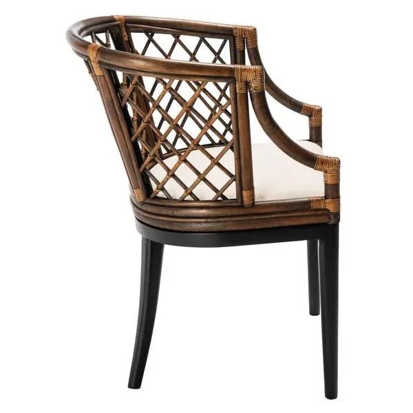 Wood Carlotta Armchair - Natural Wash/Black Legs/White Cushion For Sale - Image 7 of 11
