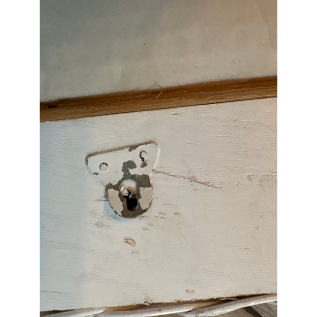 Vintage White Wicker Oval Wall Mirror Coastal Boho Cottage 28”x18” For Sale - Image 9 of 9