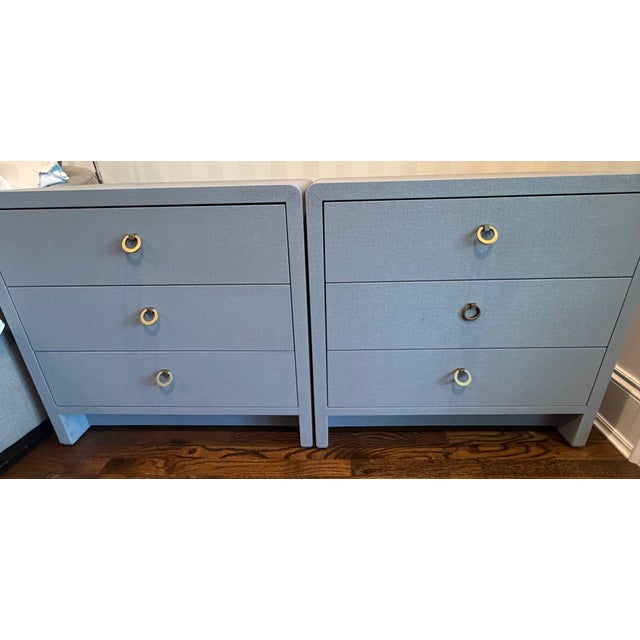 2020s Brand New Pair of Villa & House Bryant 3-Drawer Side Tables in Winter Gray For Sale - Image 5 of 5