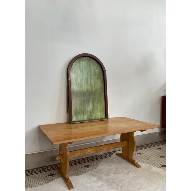 Vintage Arch Top Slag Glass Window, Early 20th C For Sale - Image 9 of 14