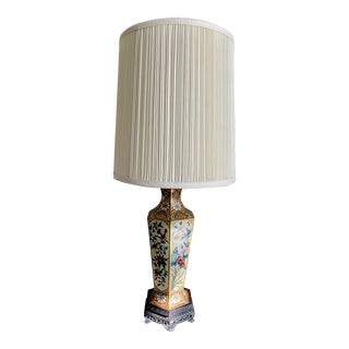 Late 19th Century Cloisonné Floral Table Lamp For Sale