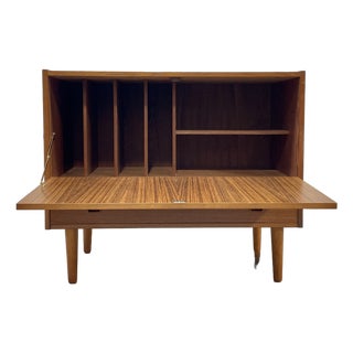 Mid Century Modern Teak Vinyl Storage Credenza | Danish Record Cabinet, Circa 1960's For Sale
