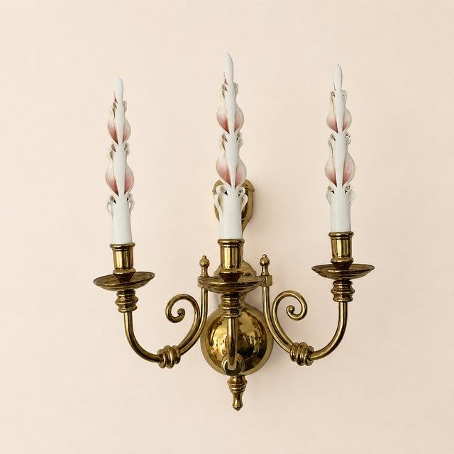 Antique Gold Gilt Wall Sconce Candelabra - a Pair For Sale - Image 4 of 8