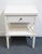 POTTERY BARN Clara Lattice Collection Contemporary Modern 21" Nightstand in Sky White Finish 28.25" High 21" Wide 15" Deep...