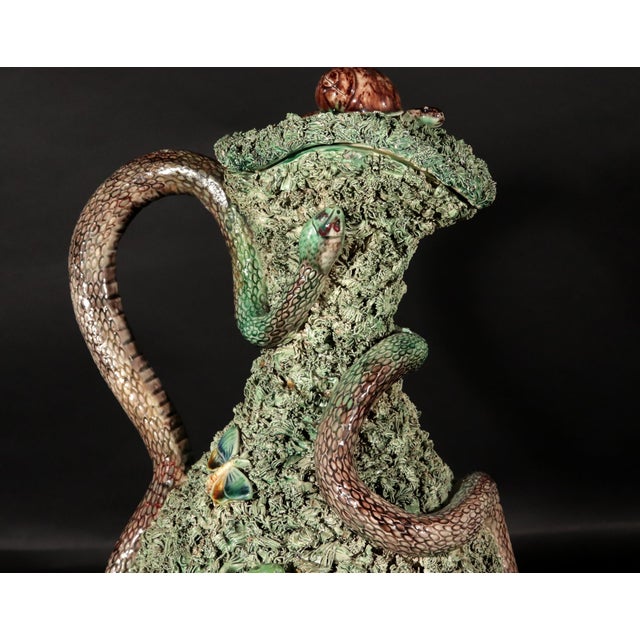 Verdant Terrarium: José A. Cunha's Palissy Ewer For Sale - Image 10 of 13