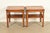 A beautiful pair of Mission or Arts & Crafts style two-tier occasional side tables By L. & J.G. Stickley USA, 1996 Carved...