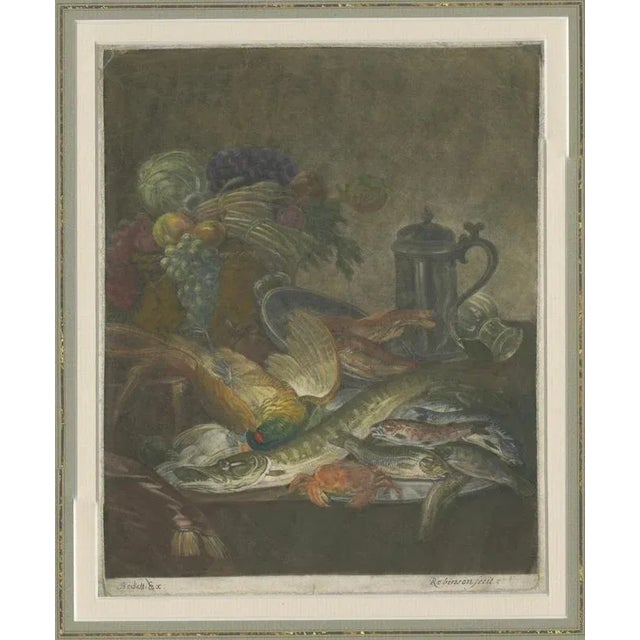 Robinson, Still Life with Fish, Crabs, Fruit and Pewter Jug, 1800, Print For Sale - Image 6 of 10