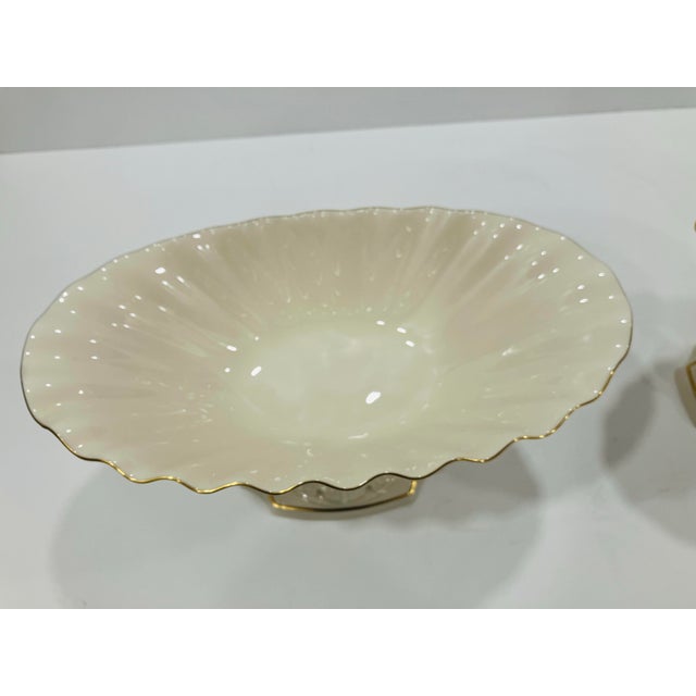 Ceramic Pair of Lenox Aquarius Compotes For Sale - Image 7 of 11