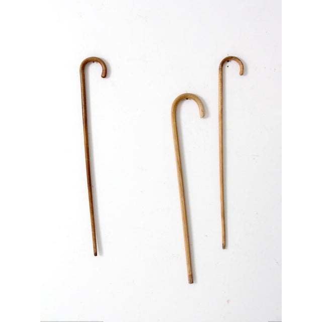 Wood Vintage Wood Canes Set of 3 For Sale - Image 7 of 11