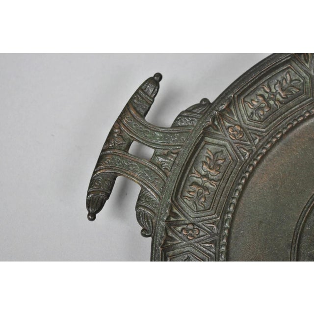 Vintage Roman Classical Style Figural Cast Iron Twin Handle Charger Dish For Sale - Image 4 of 12