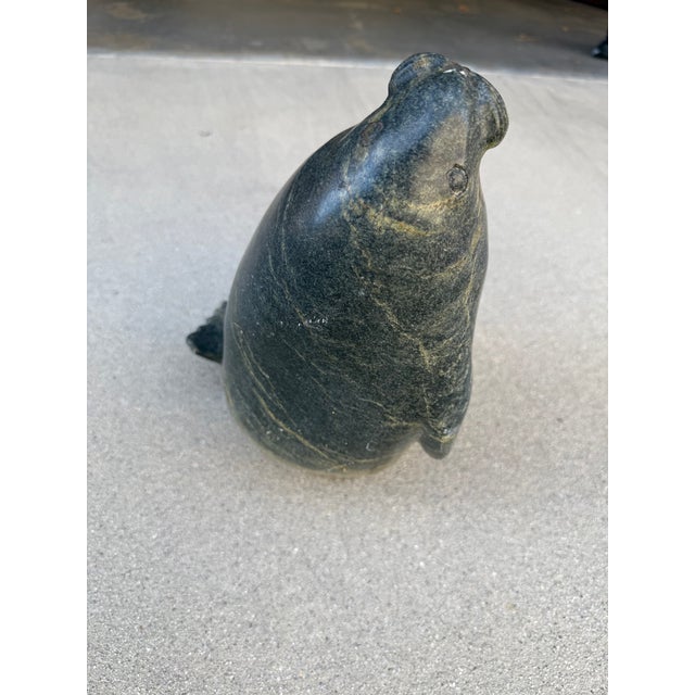 Arts & Crafts Eskimo Walrus Stone Sculpture by Adami Alariaq For Sale - Image 3 of 7