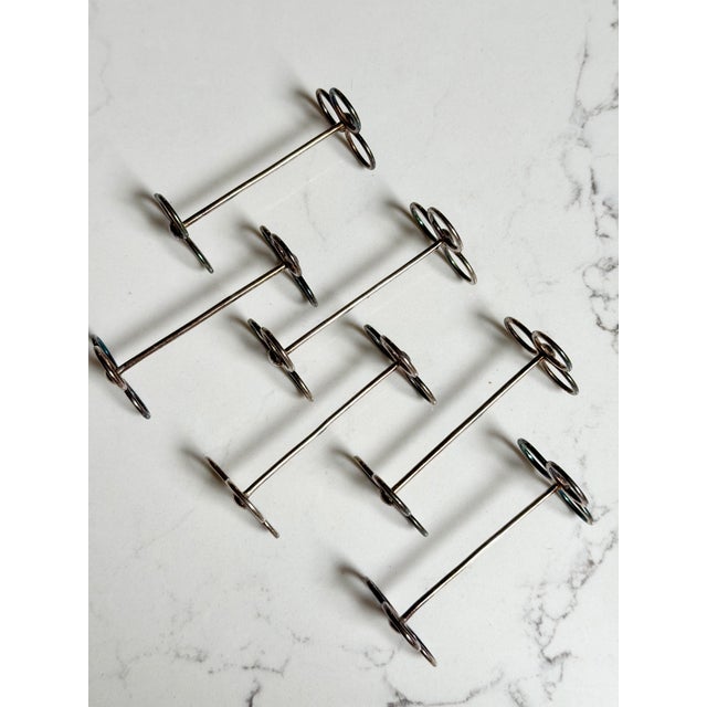 Art Deco Early 20th Century Art Deco Silver Plate Trefoil Knife Rests - Set of 6 For Sale - Image 3 of 8