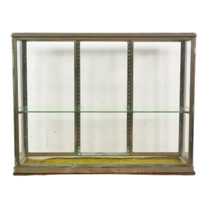 Mid 20th Century European Nickel Aluminum & Glass Vitrine Display Cabinet