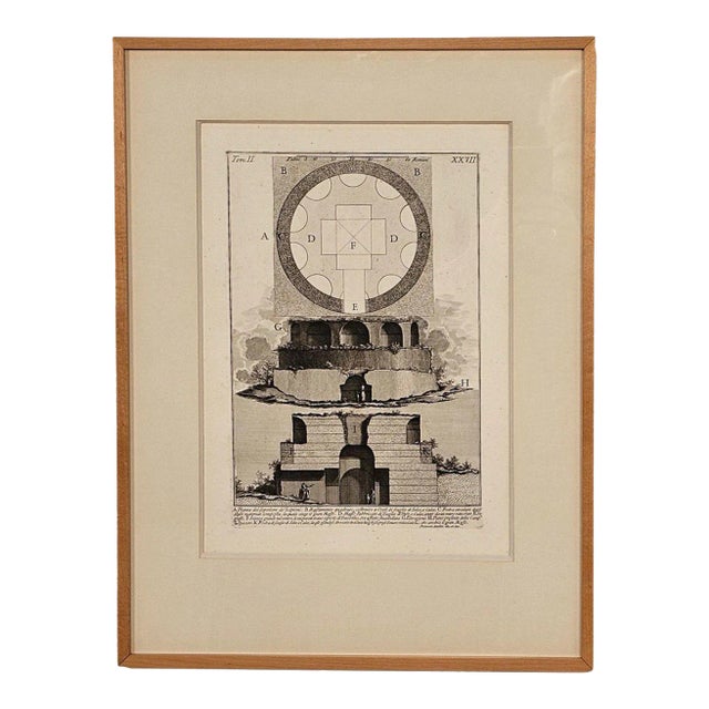 Italian Architectural Engraving, Circa 1800 For Sale