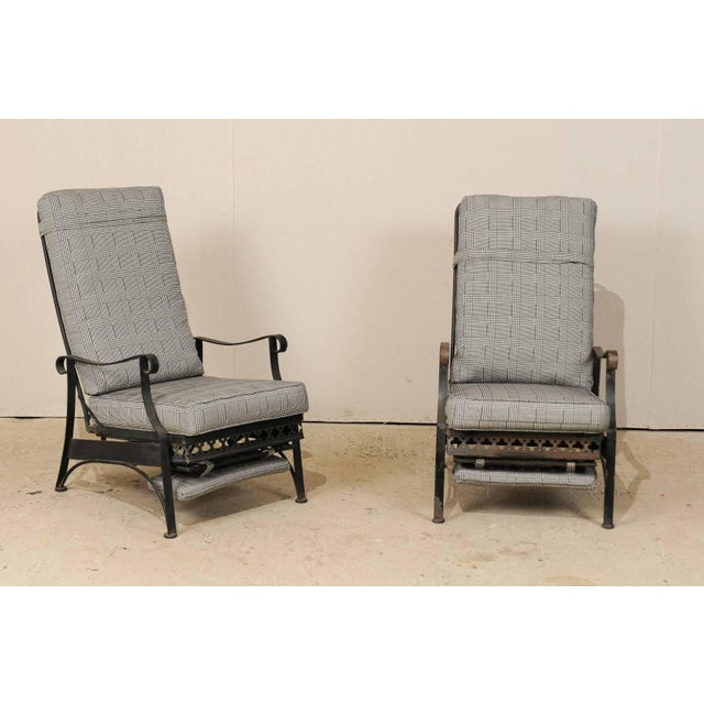 Mid-Century Modern Iron Patio Armchairs With Clover and Dot Motif - a Pair For Sale - Image 3 of 11
