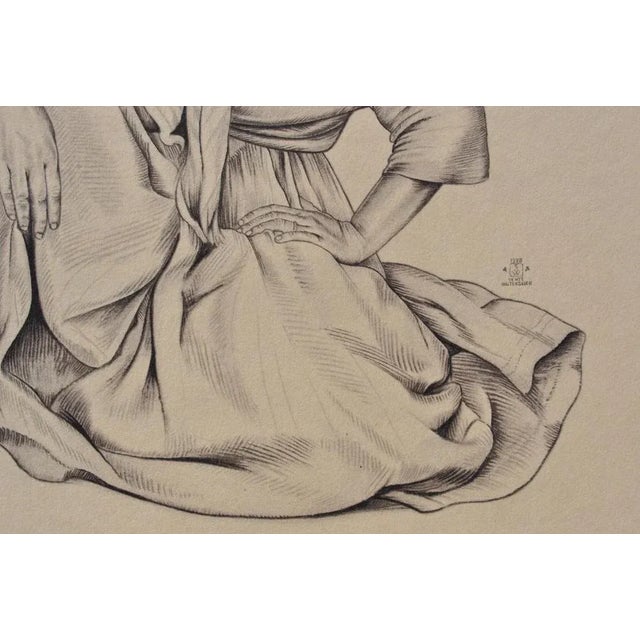 Walter Sauer, Seated Gypsy Woman, Signed Engraving For Sale - Image 6 of 7