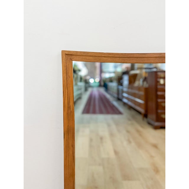 Vintage Mirror Broyhill Sculptra MCM Walnut Wall Vanity Entryway Curved Edges For Sale - Image 10 of 10