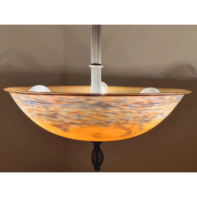 French Art Deco Hanging Lamp For Sale - Image 6 of 12