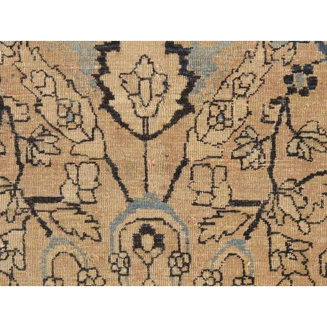 Antique Tabriz Fine Carpet, Handmade Persian Rug in Blue, Taupe, Soft Caramel For Sale - Image 11 of 18