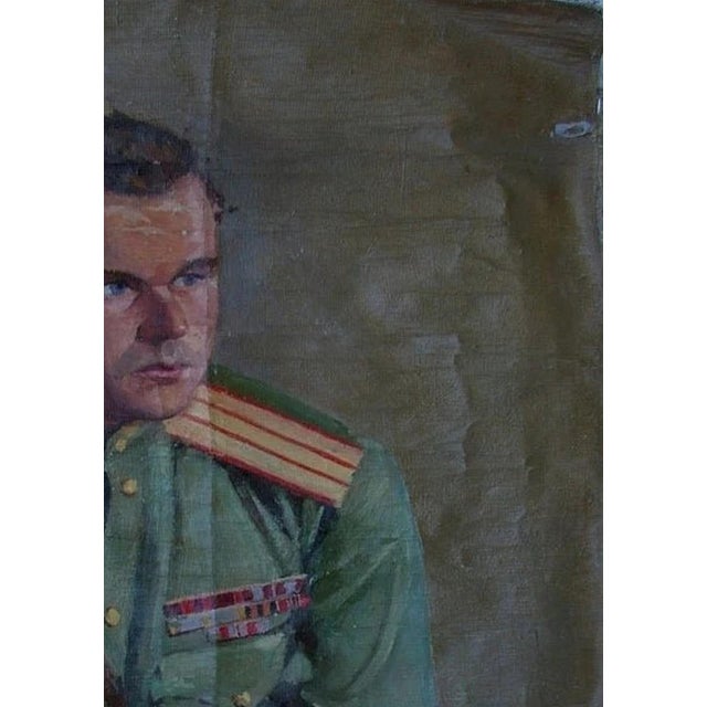 Realism 1970s Soldier Portrait Painting, Soviet Socialist Realism Art, Ukrainian Artist 85-59 For Sale - Image 3 of 6