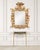 An imposing finely carved early 18th century Italian Baroque giltwood mirror frame or picture frame featuring a dramatic...