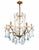 Blue French 6-Arm Chandelier in Brass and Crystals, 1960s For Sale - Image 8 of 8