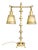 Vintage Cream Tole Double-Arm Table Lamp With Pierced Shades – Hollywood Regency Style For Sale