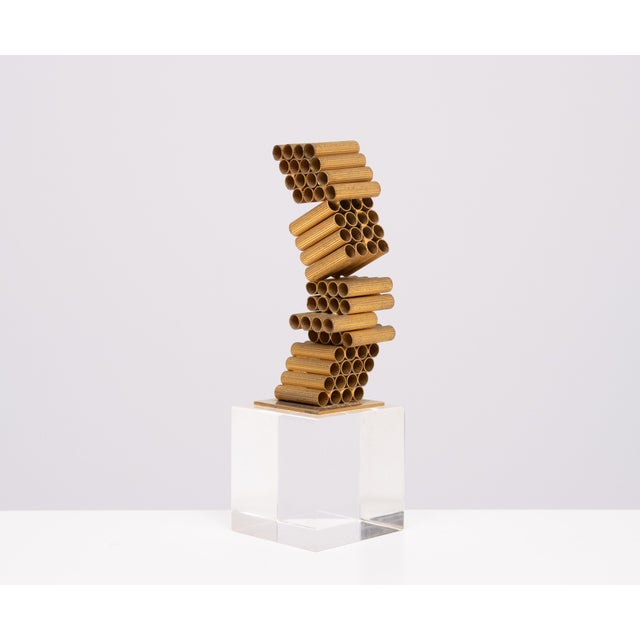 William De Lillo, Abstract Sculpture, 1970s, Gilded Metal For Sale - Image 4 of 9