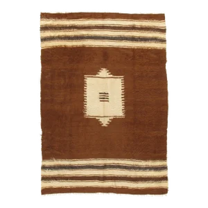 Vintage Turkish Hand Woven Mohair Area Rug, 4'7" X 6'5