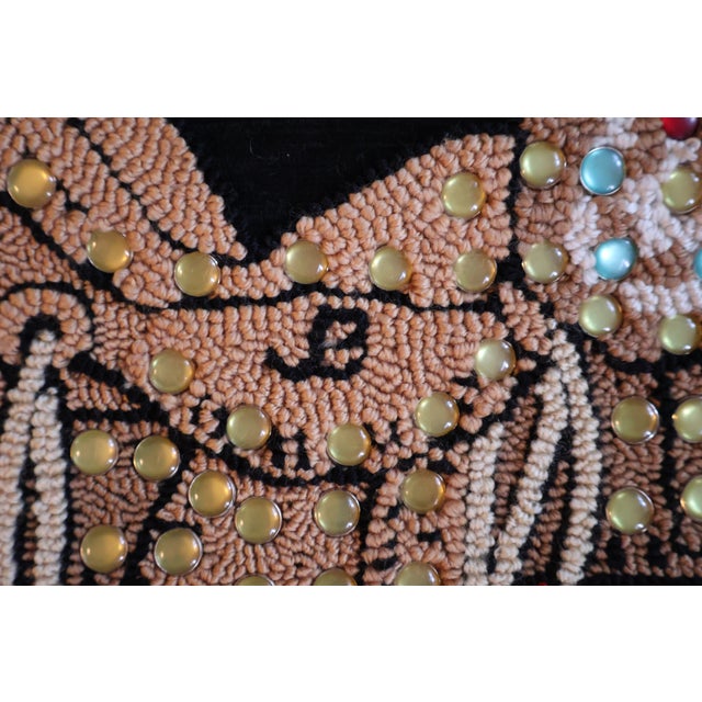 Vintage 2003–2004 Judi Boisson Hand-Hooked Equestrian Horse & Saddle Velvet Pillow Covers – Pair For Sale - Image 13 of 18
