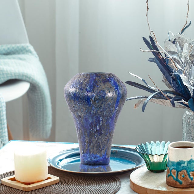 Zynsky Art Glass in Deep Azure Blue- Tall For Sale In Chicago - Image 6 of 9