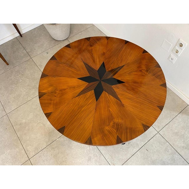 Biedermeier Walnut Round Table For Sale - Image 10 of 12