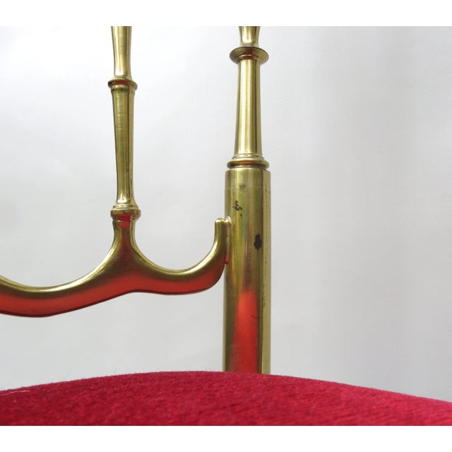 Brass and Red Velvet Chiavari Chair, Italy, 1960s For Sale - Image 11 of 18
