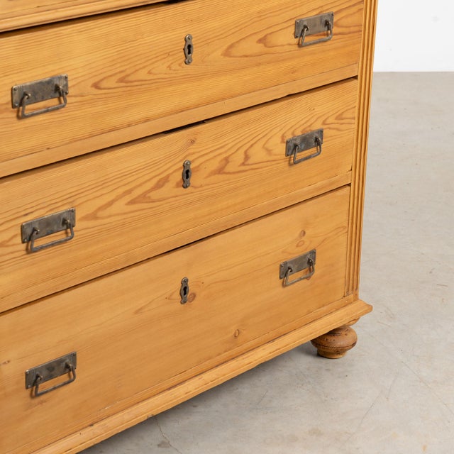 19th Century Danish Waxed Pine Chest of Four Drawers For Sale - Image 12 of 15