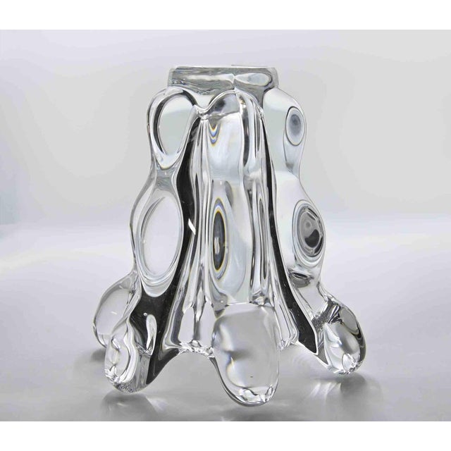 Vintage Glass Vase by Vannes-Le-Châtel and Vierzon, France, 1950s For Sale - Image 4 of 5