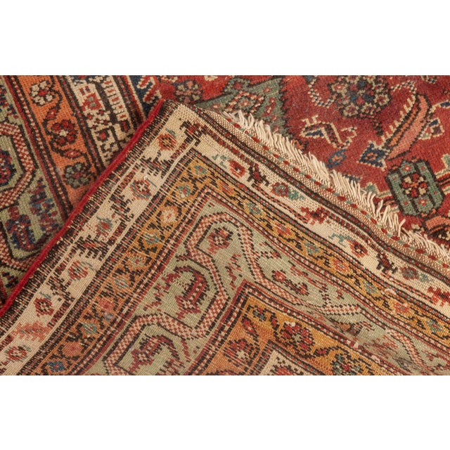 Persian Early 20th Century Persian Feraghan Green, Pink, Red and White Handmade Rug For Sale - Image 3 of 3