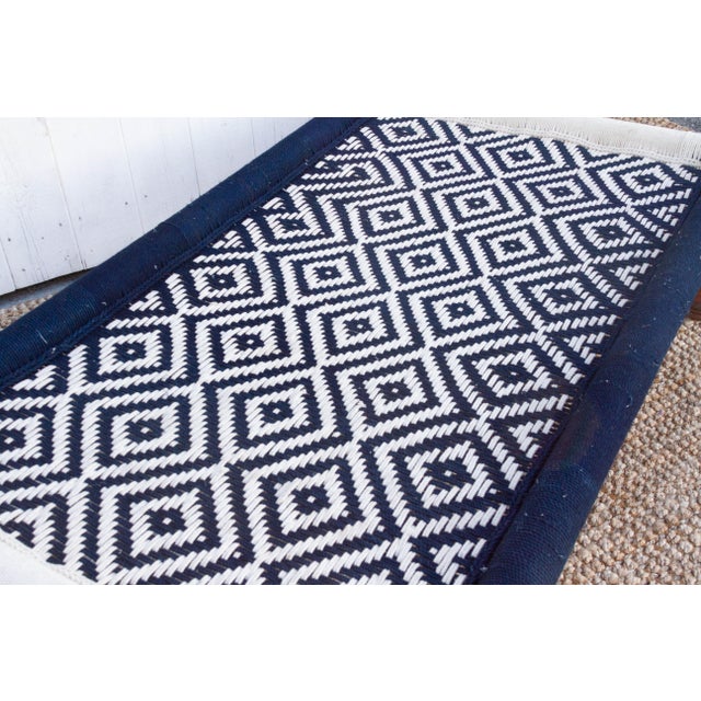 Blue & White Woven Swing Charpai Bed For Sale - Image 9 of 10