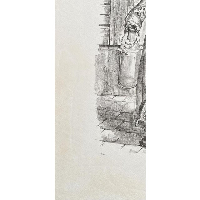 Léonard Tsuguharu Foujita, Young Girl with Bread, Original Lithograph For Sale - Image 6 of 10