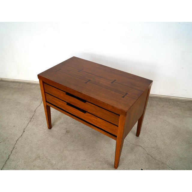 Mid-Century Modern 1960’s Mid-Century Modern Walnut & Rosewood Tuxedo Nightstand For Sale - Image 3 of 12