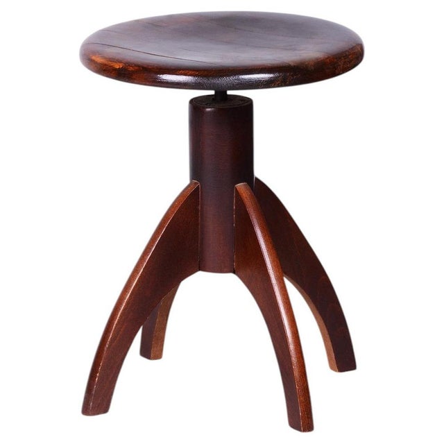 Mid-Century Czech Beech Piano Stool, 1940s For Sale - Image 12 of 12