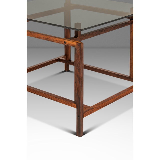 Set of Two (2) Mid-Century Danish Modern Rosewood & Smoked Glass End Tables by Henning Nørgaard for Komfort of Denmark, C. 1960's For Sale - Image 13 of 17