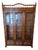Vintage Thomasville Faux Bamboo and Cane Glass Display Cabinet China Hutch For Sale
