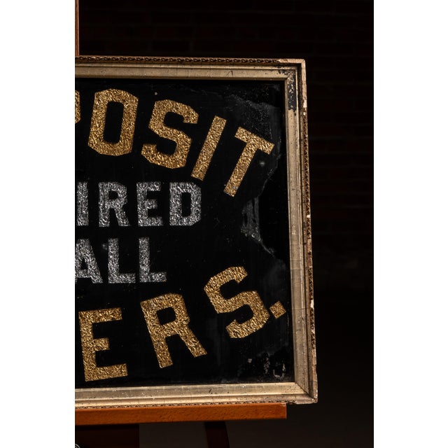 American Antique Rog "Deposit" Foil Trade Sign For Sale - Image 3 of 8