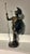 Sculptor of the 19th century, Sculpture: "Greek warrior with spear and shield", bronze, light brown patina with dark...