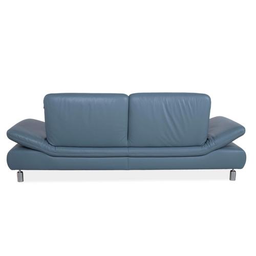 Blue Leather Rivoli Three-Seater Sofa with Manual Function from Koinor For Sale - Image 13 of 15