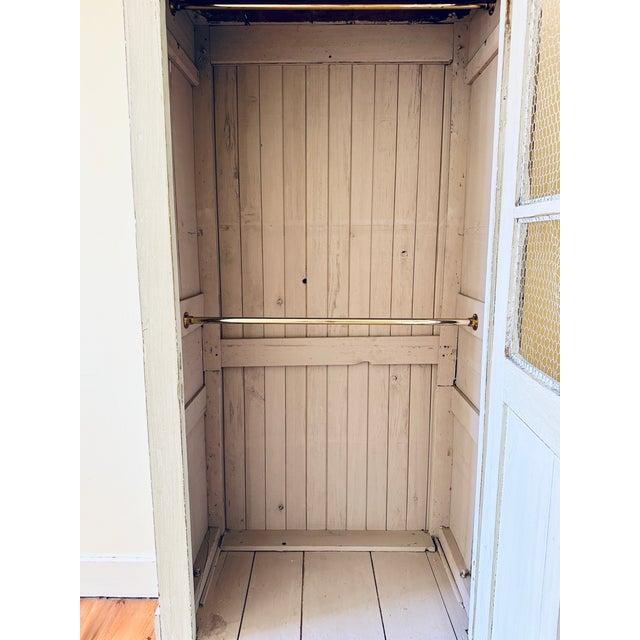 19th-Century French Provincial Painted Wire-Mesh Armoire For Sale - Image 3 of 18