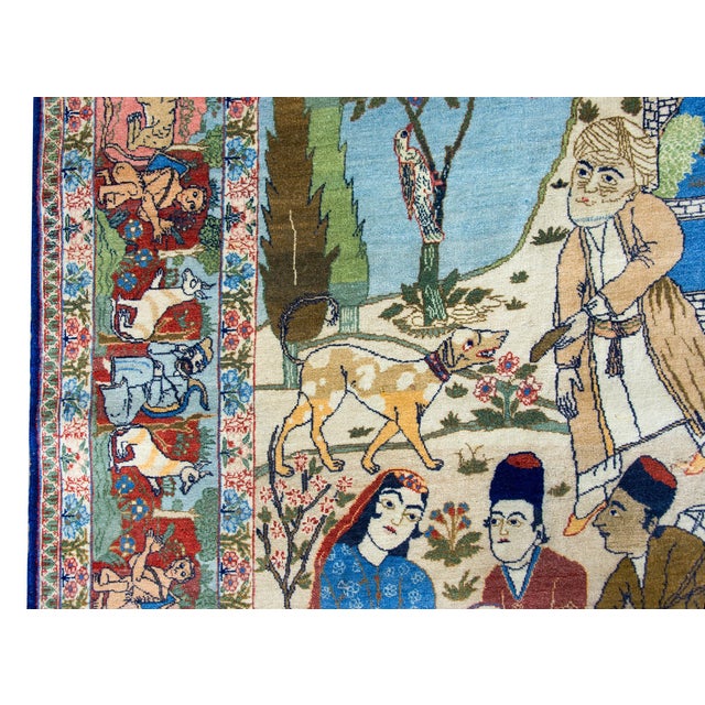 Early 20th Century Pictorial Isfahan Rug For Sale - Image 11 of 15