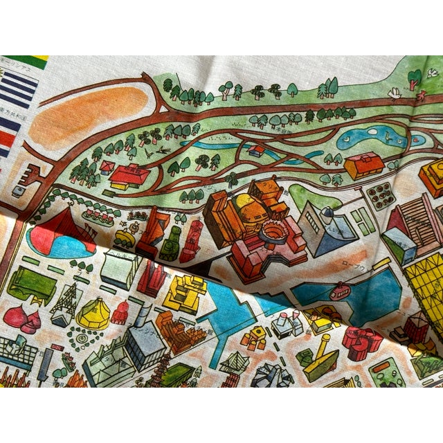 Vintage Textile Map of Osaka Japan For Sale In New York - Image 6 of 12