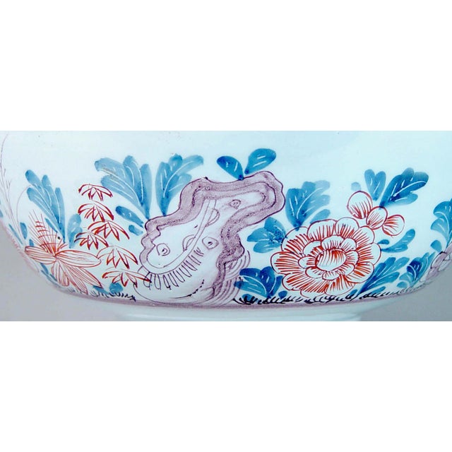 Bristol Delftware Polychrome Punch Bowl with Chinoiserie Garden, Circa 1760 Circa 1760 This 18th-century English delftware...
